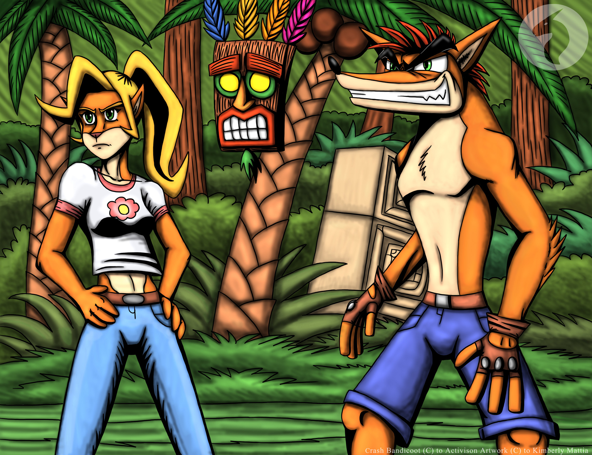 this pic was too experiment drawing crash bandicoot in different art styles