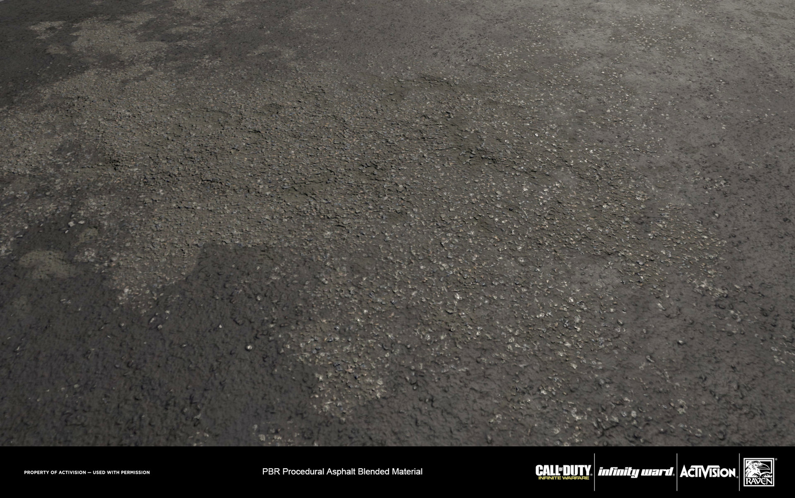 Material blend of smooth and rough asphalt.