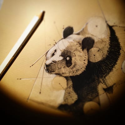 Psdelux 20170225 panda traditional drawing psdelux