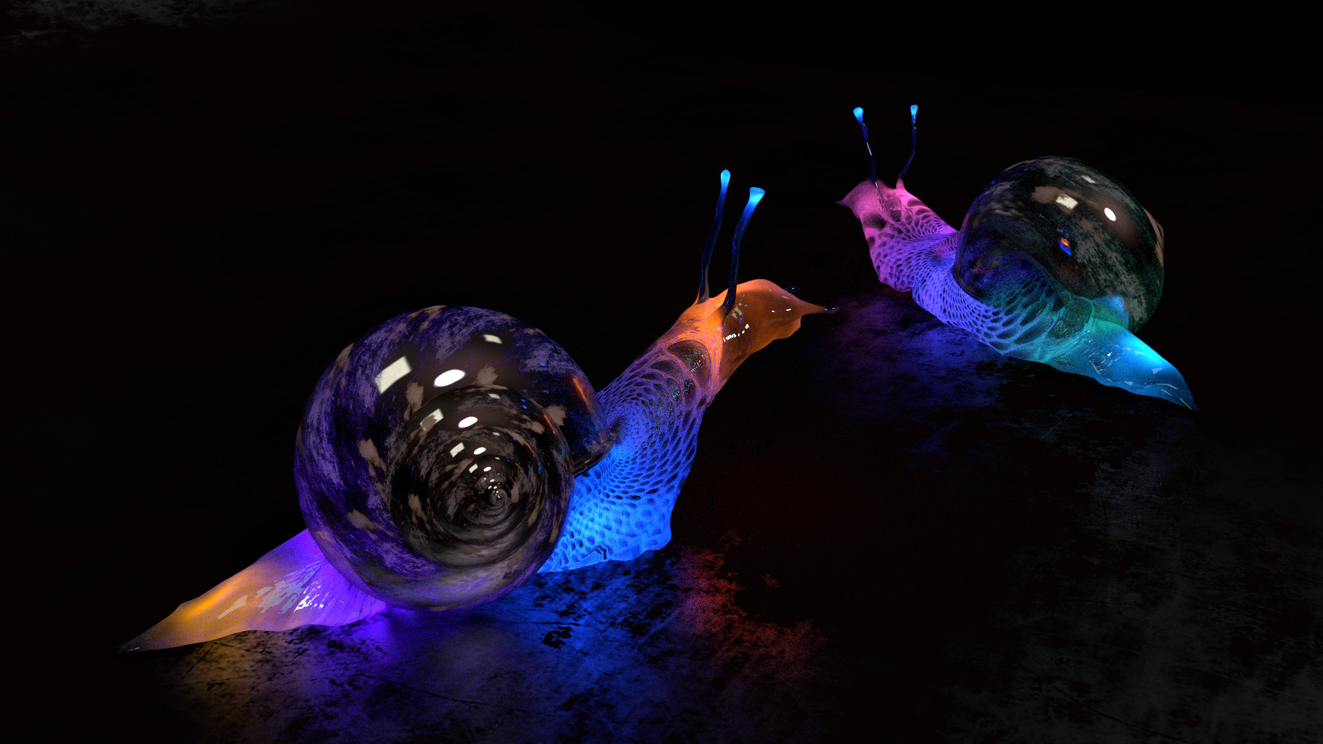 ArtStation glowing Snails