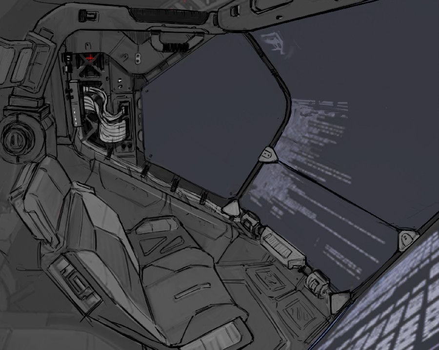 mech cockpit art