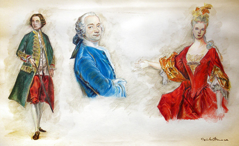 GUIDO ALBANESE STUDY ON THE COSTUMES OF THE 18TH CENTURY