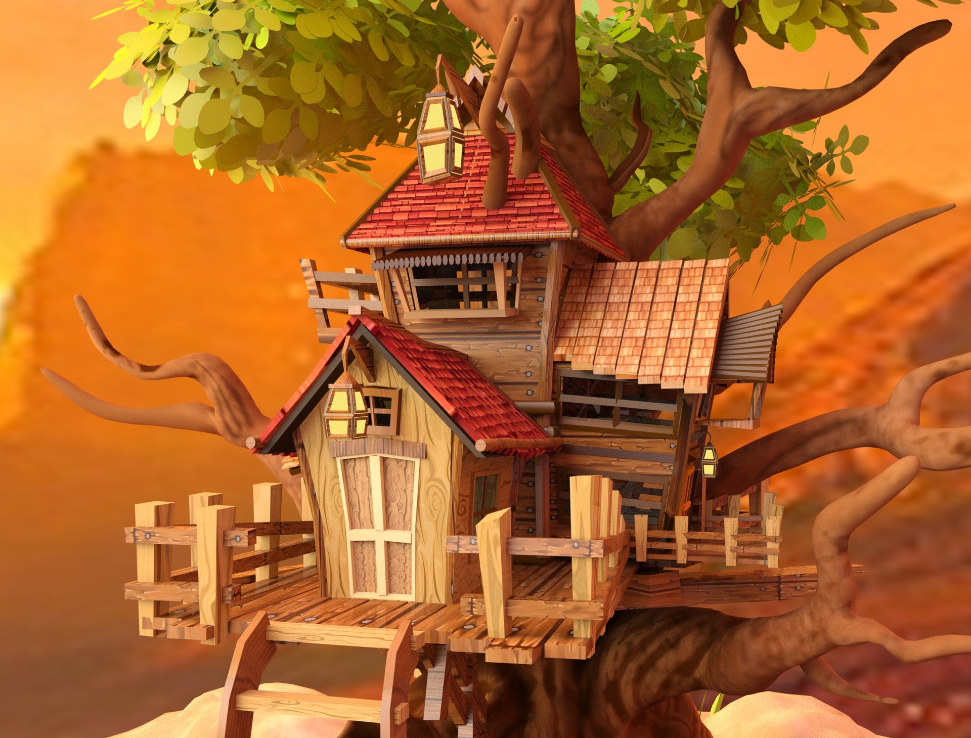 Artstation 3d Treehouse Concept Art Participant Of