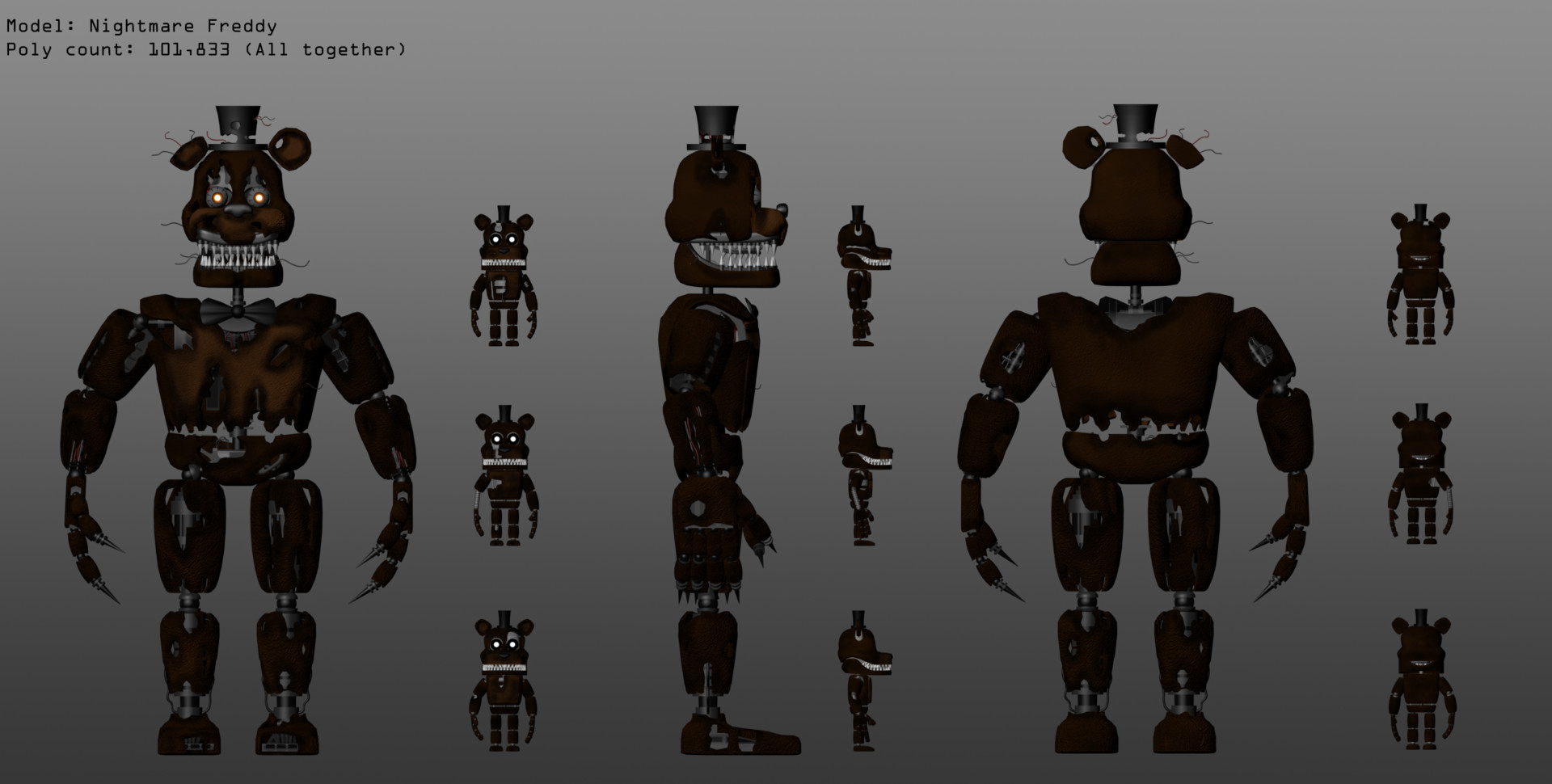 Five Nights at Freddy’s 4 Fan-Made Nightmare 3D Models by Thomas ...
