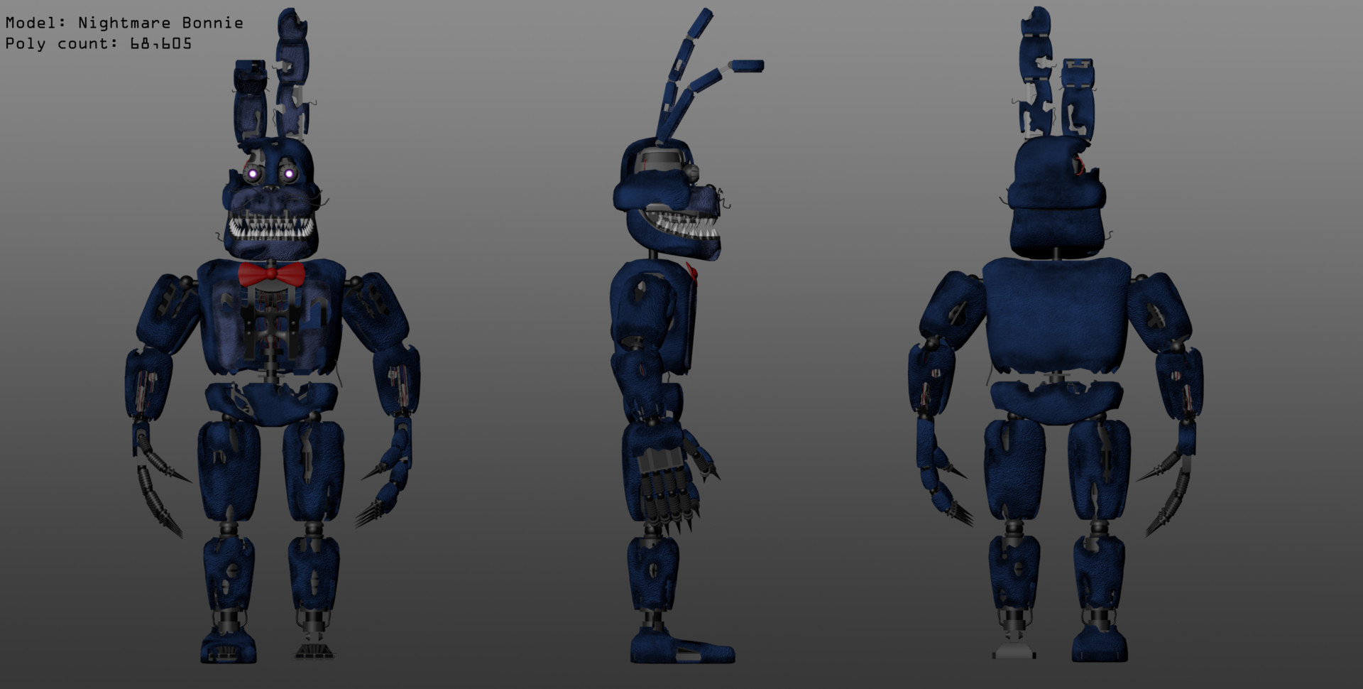 Five Nights at Freddy's 4 Fan-Made Nightmare 3D Models by Thomas Honeybell