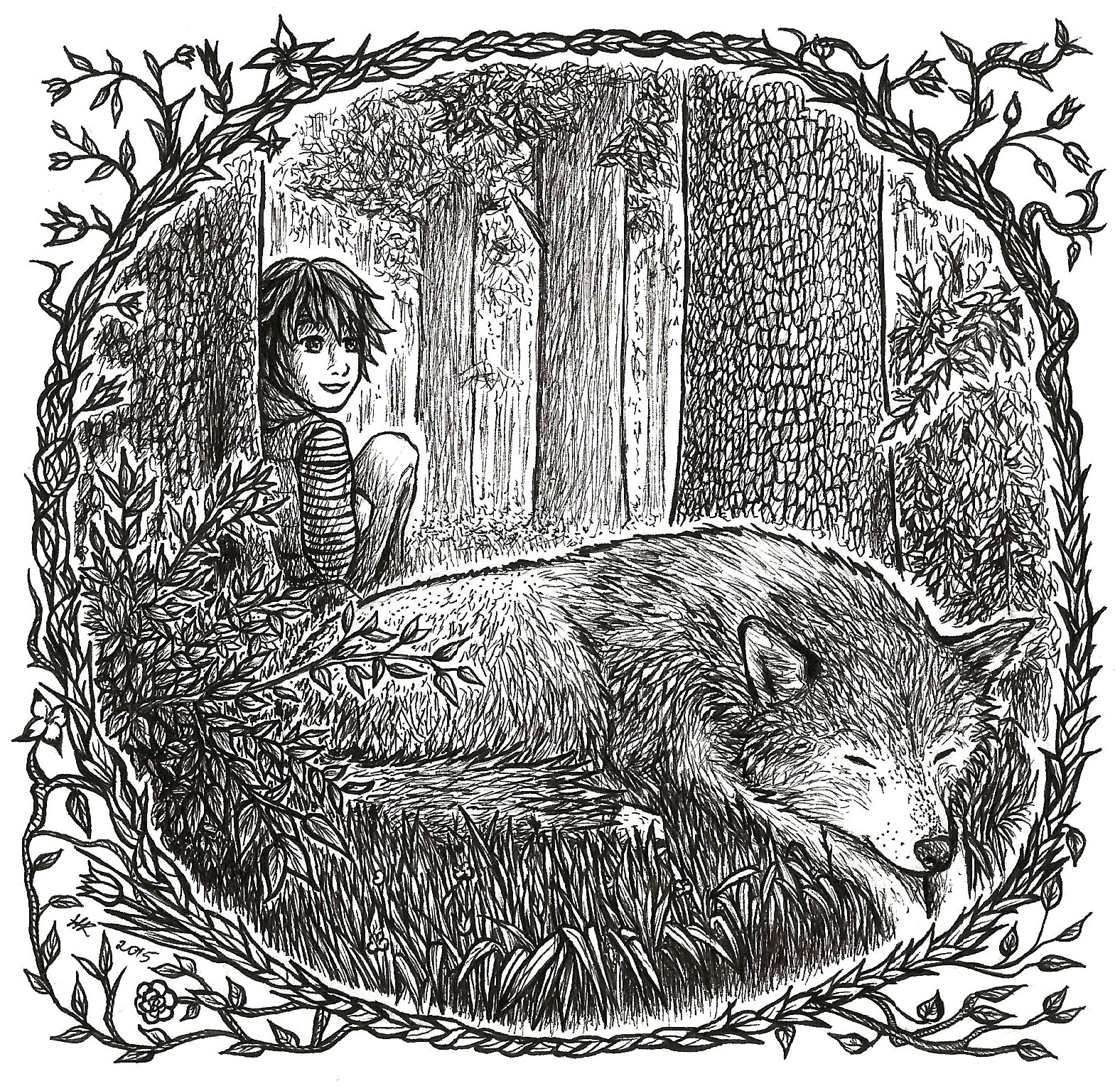 ArtStation Sleeping Wolf