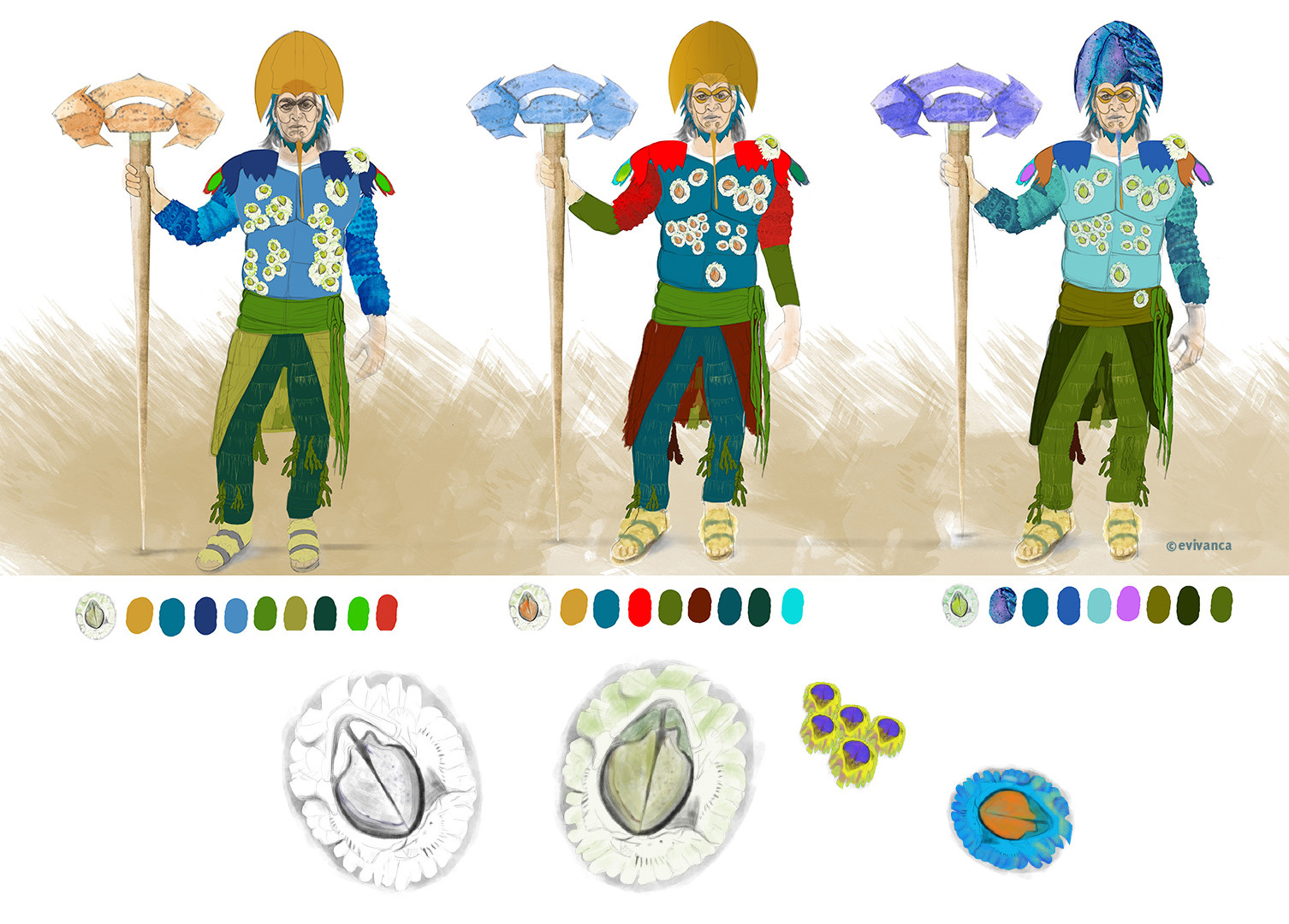 Colour study for master of ceremony + barnacles