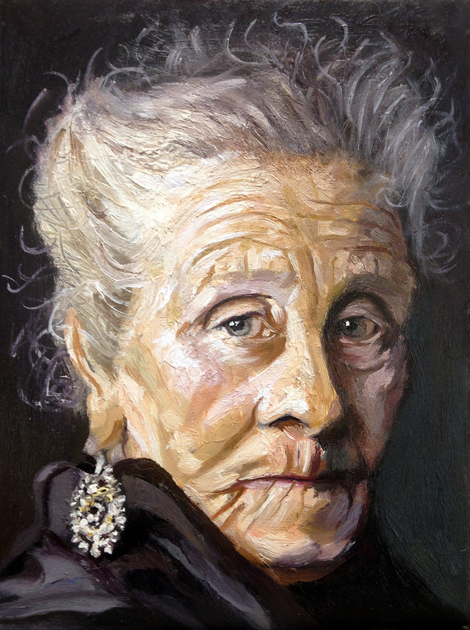 Artstation Old Lady Painting Diego Leno