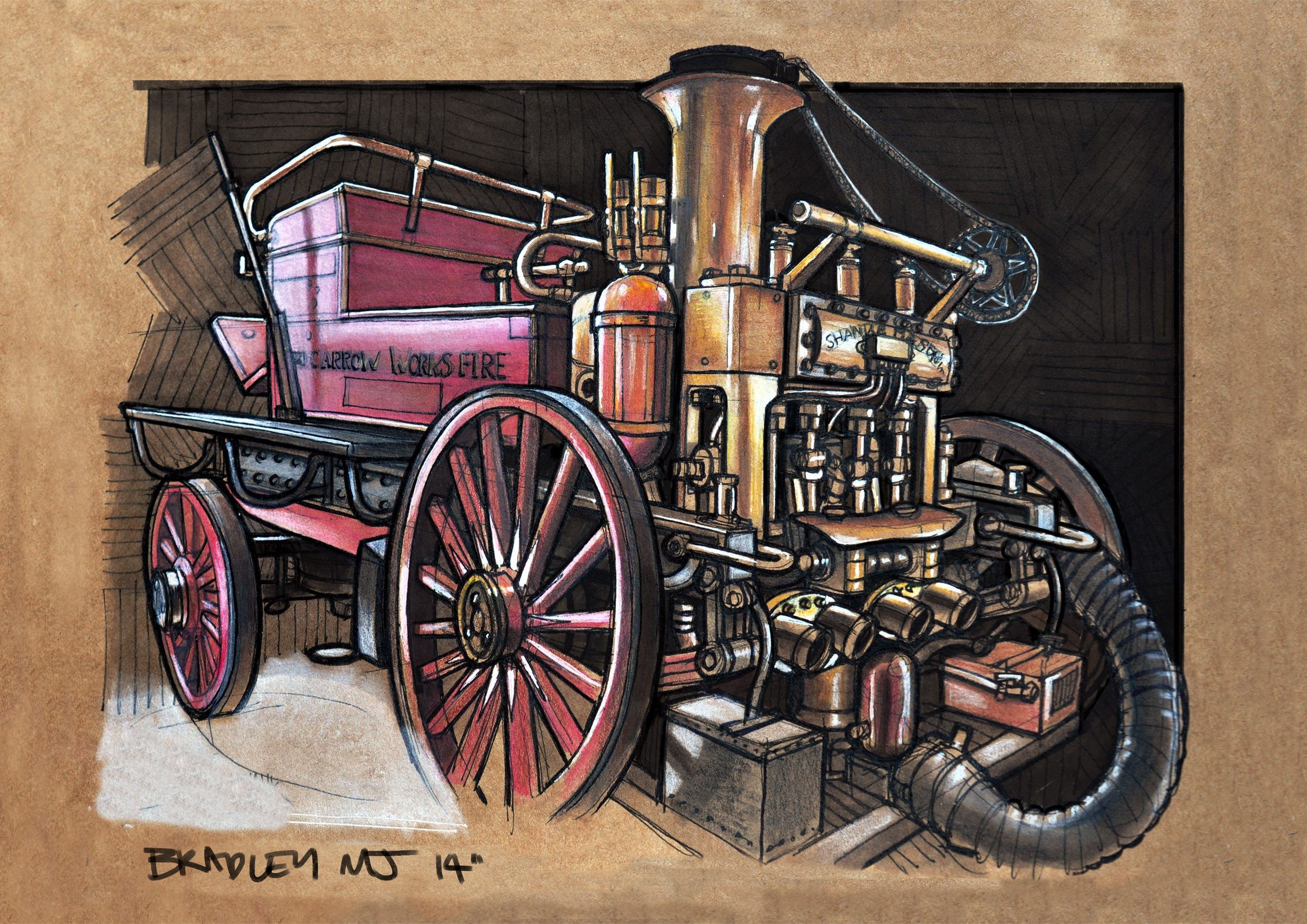 Fire steam engine @ Bridewell museum Norwich UK