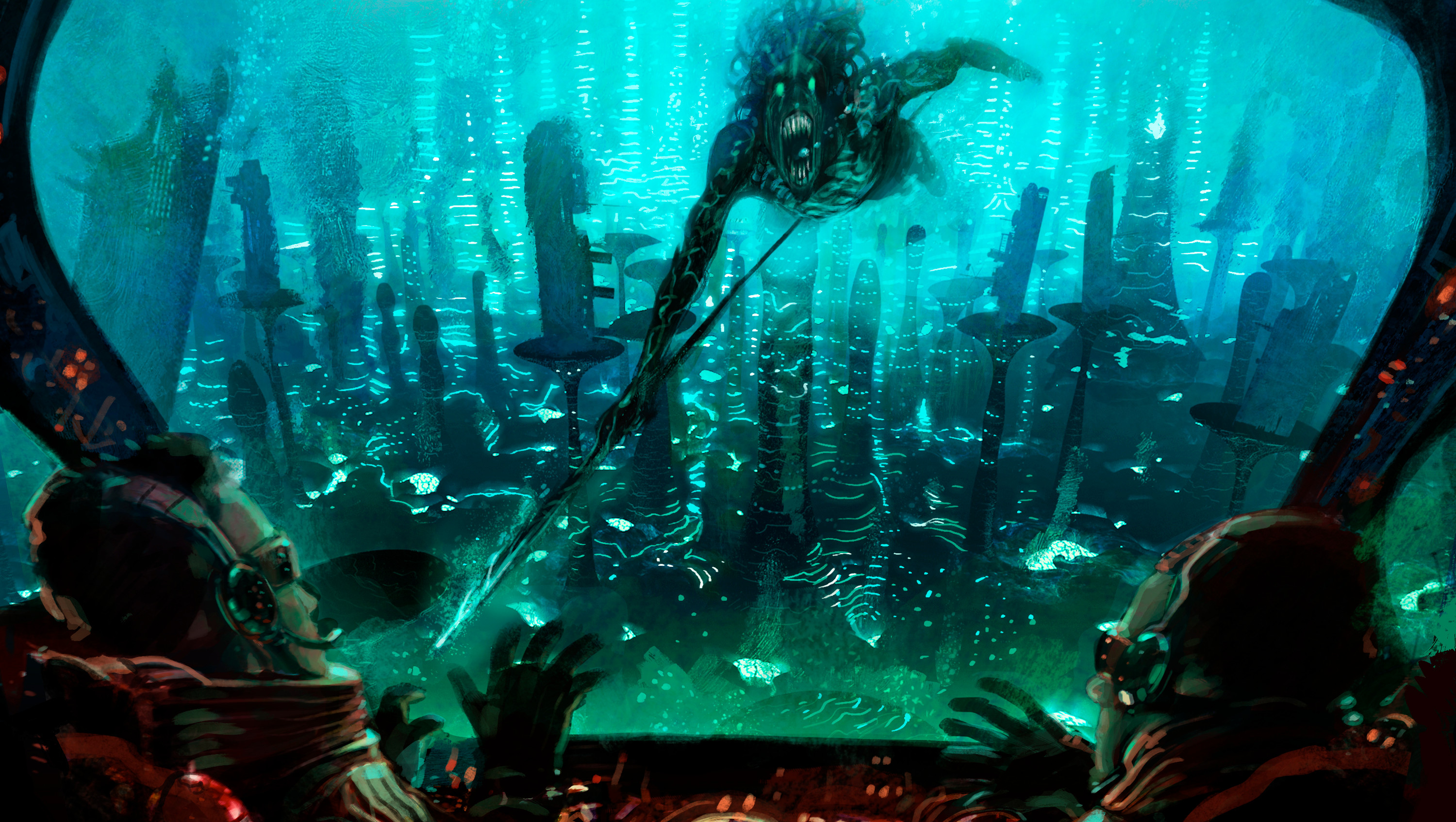 Kfr 04: Close encounter.
An endless city...  It looks like a graveyard of ships.
Suddenly a dangerous creature appears...  this probably won't have a happy ending.