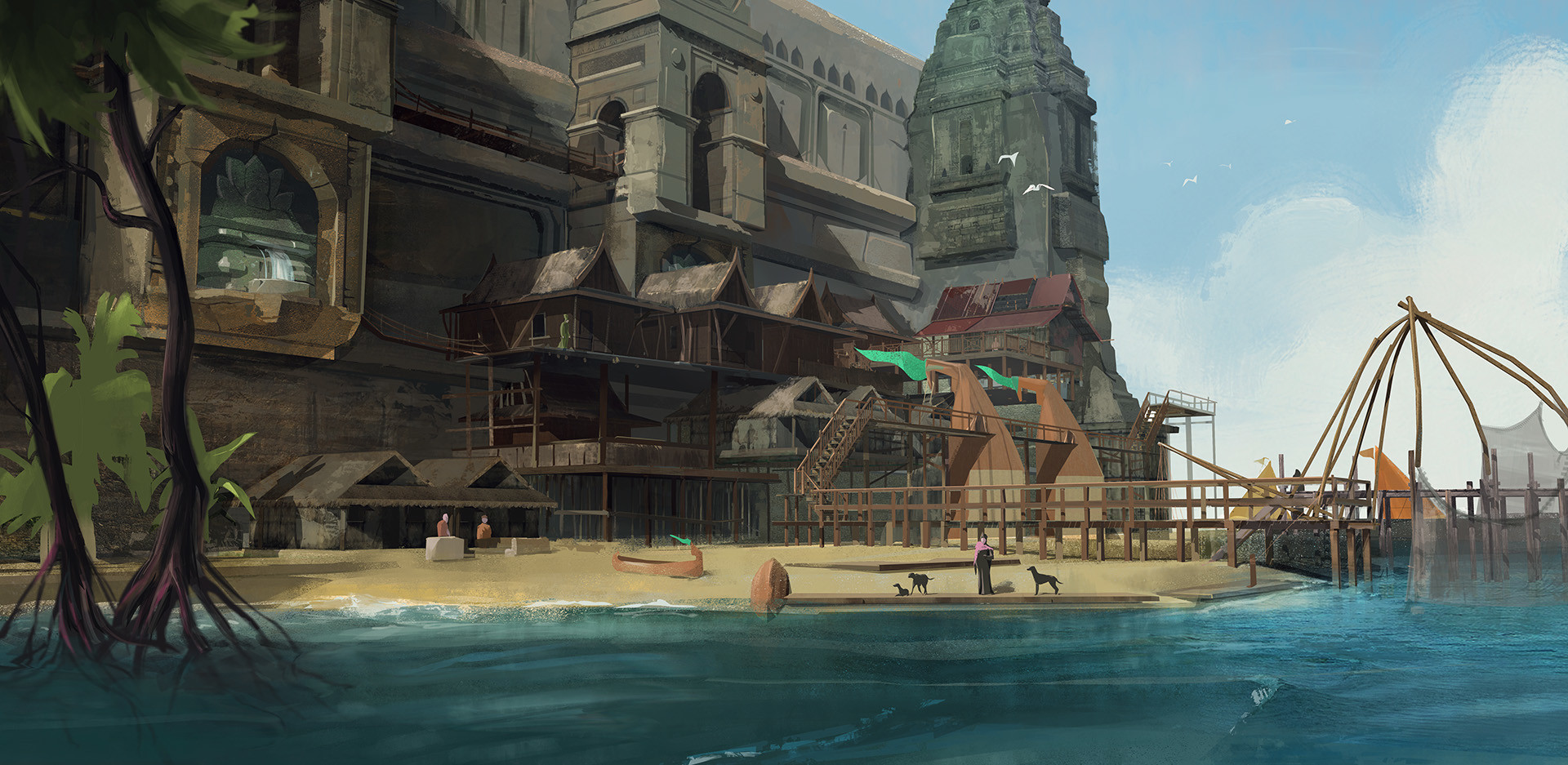 ArtStation Ancient Seaside Village