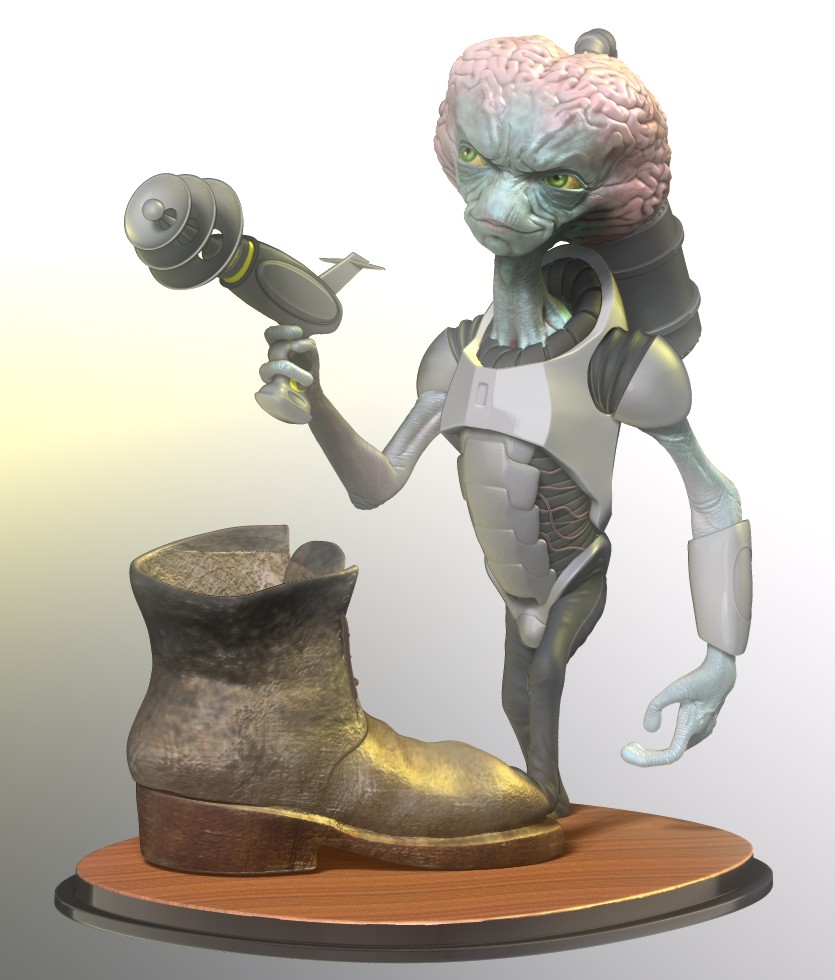 Artstation Big Brain Alien Ken Brilliant
