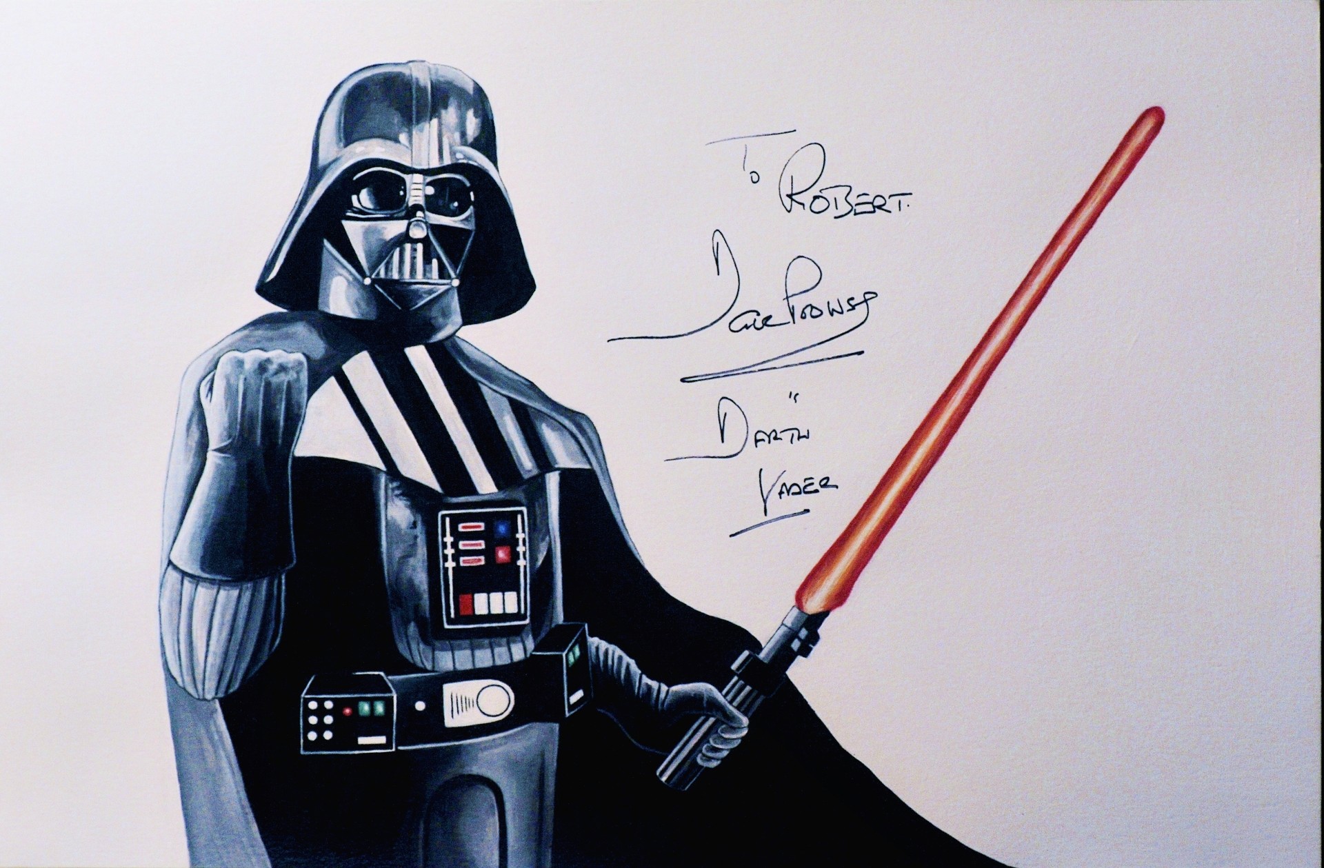 DAVE PROWSE Signed Repro of DARTH VADER Print 