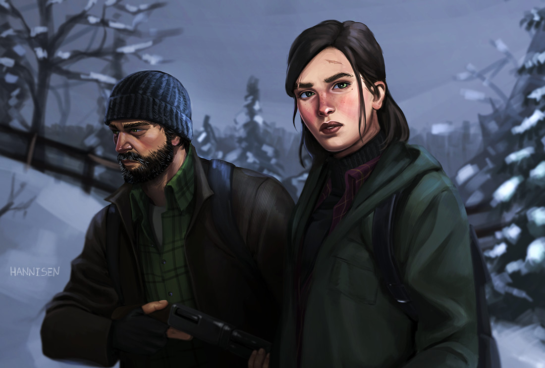 Joel and Ellie (fan art by Hannisen) : thelastofus