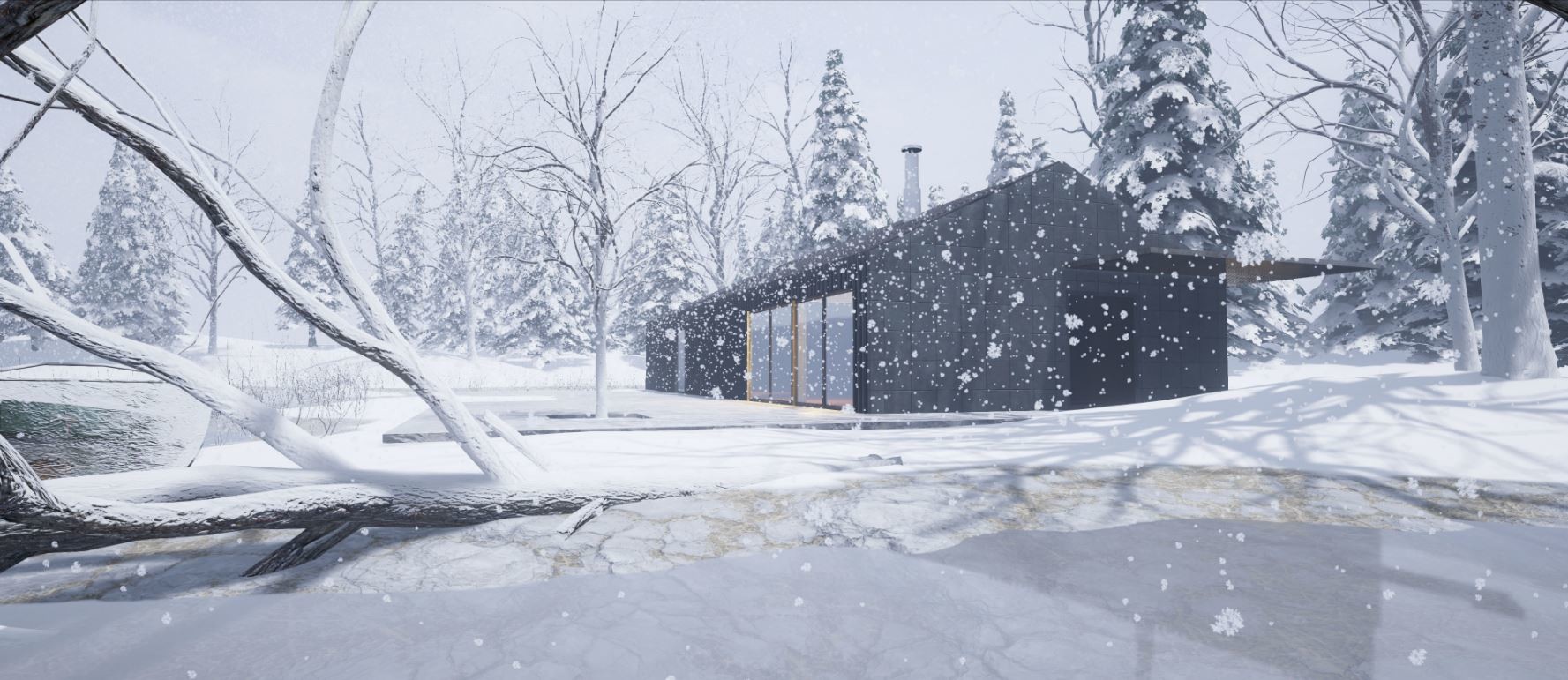 Artstation Unreal Engine 4 Archviz Winter House Hoang