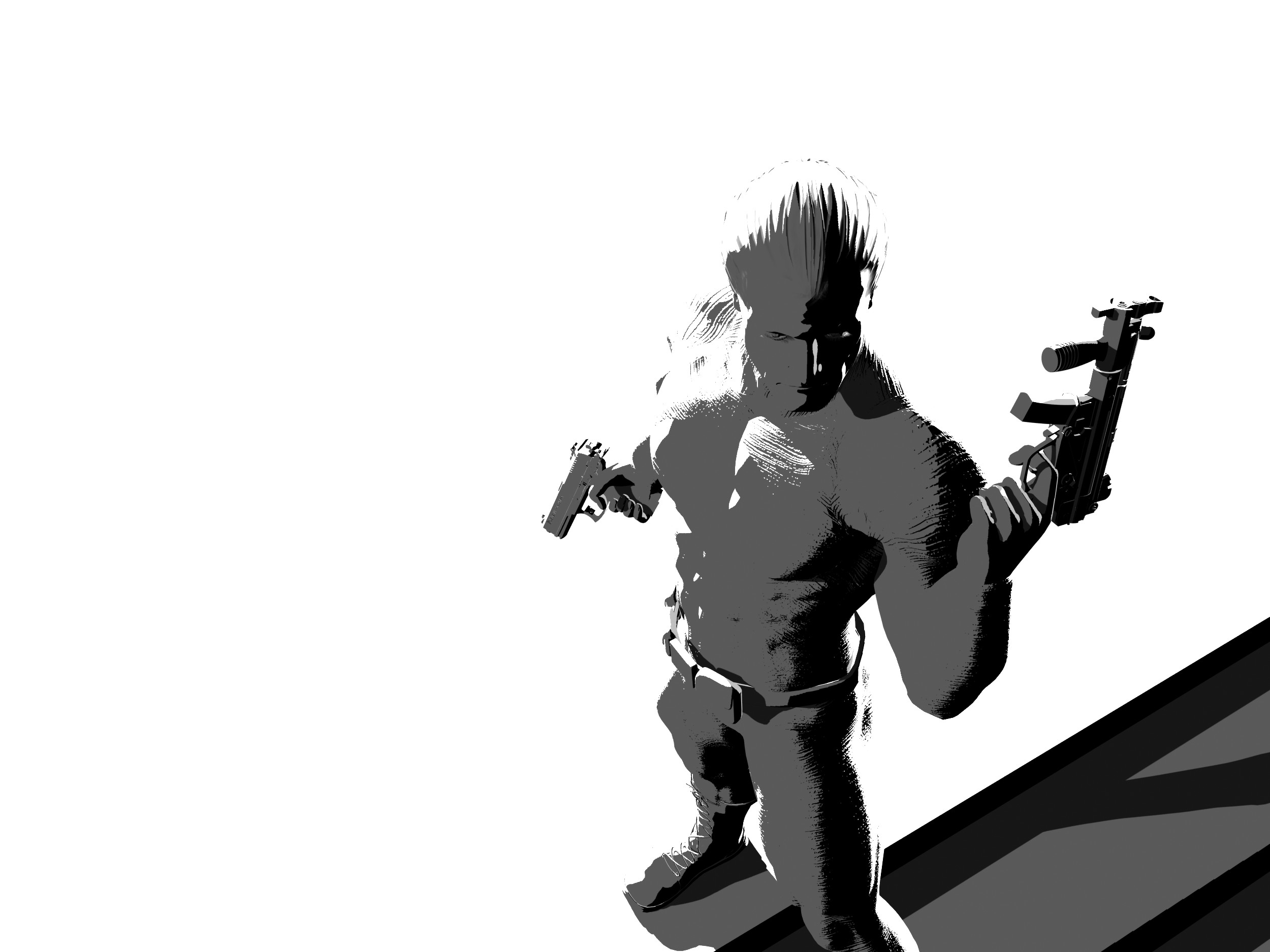 A shadow only render of just the character part of the art.