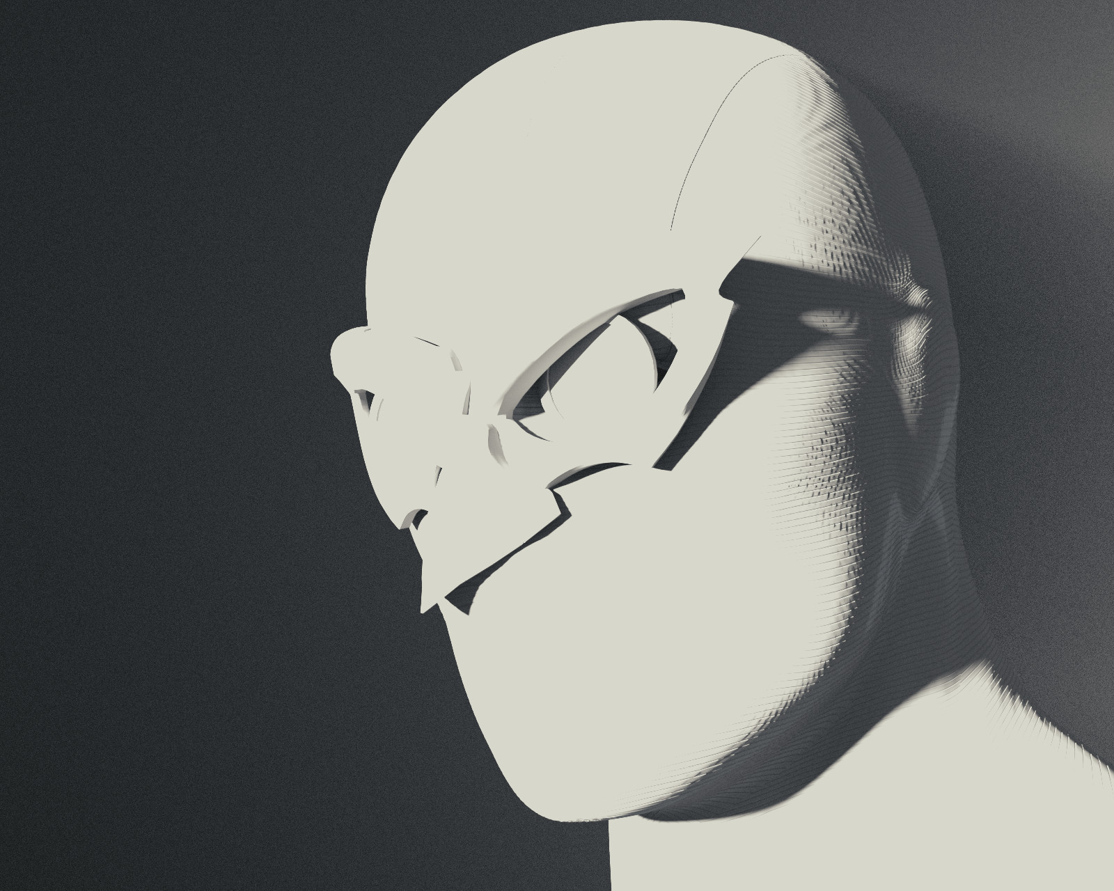 The ambient occlusion pass rendered out separately.