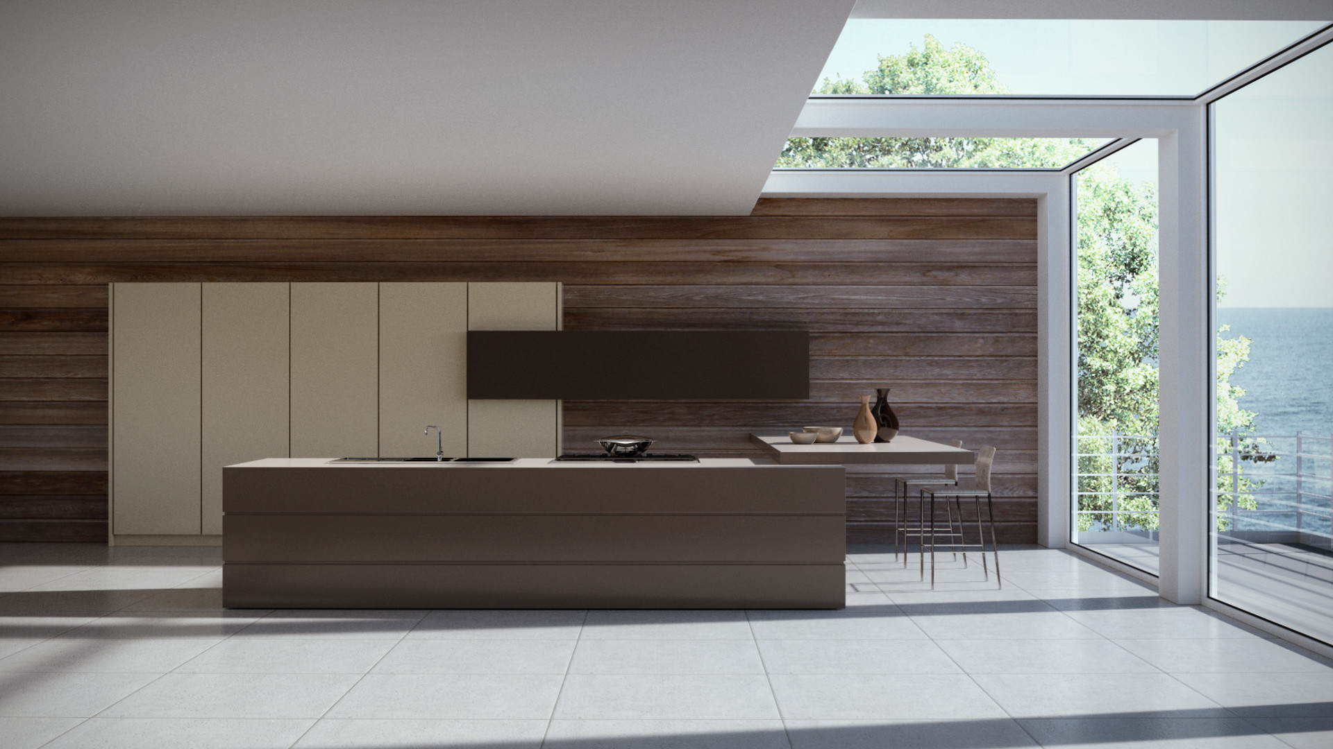 Finished projects. Futuristic Kitchen 3d render. Finance 3d render.