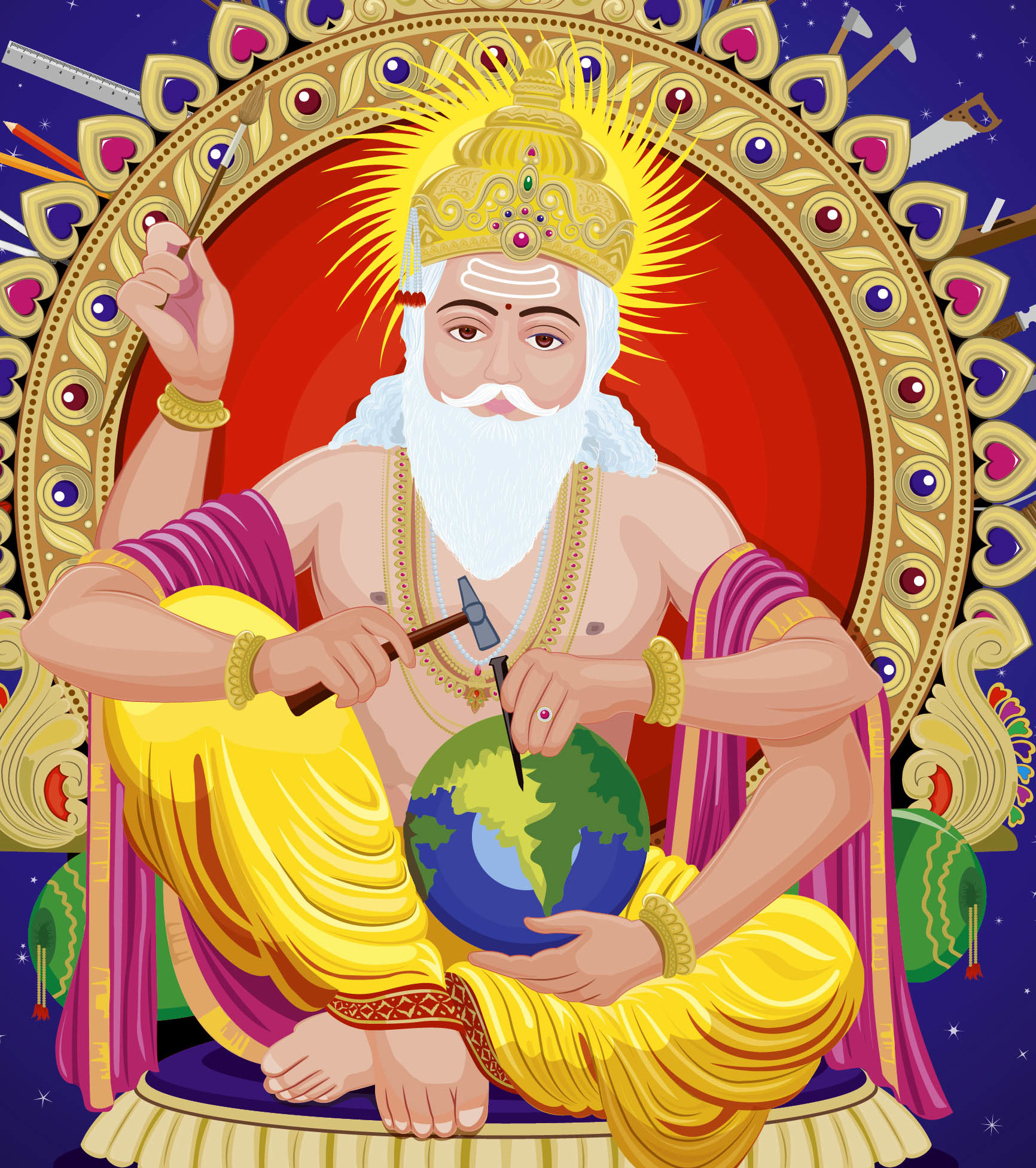 Вишвакарма. Вишвакарман Бог Брахма. Вишвакарма Архитектор Вселенной. Вишвакарма божество индийское. Божество тваштар.