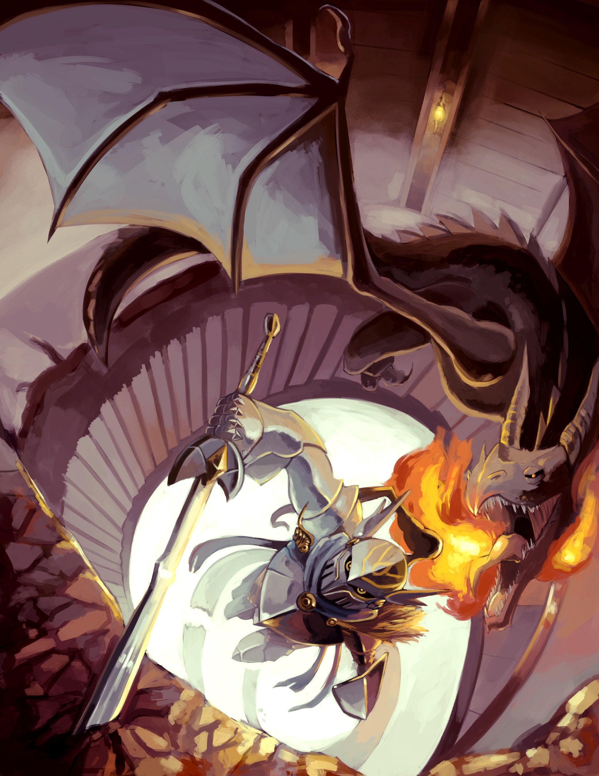 Artstation Dragon And Knight Alice De Lemos