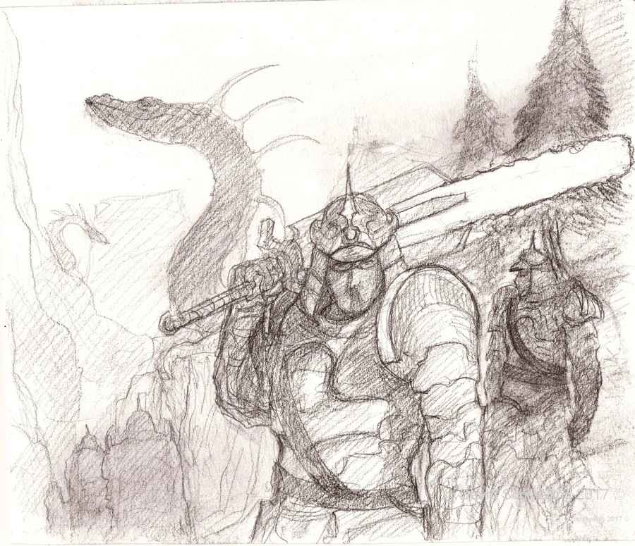 Traveling samurai - sketch