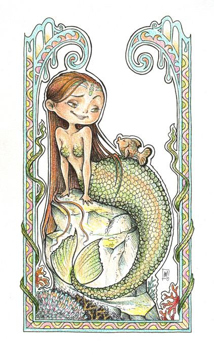 Art deco mermaid