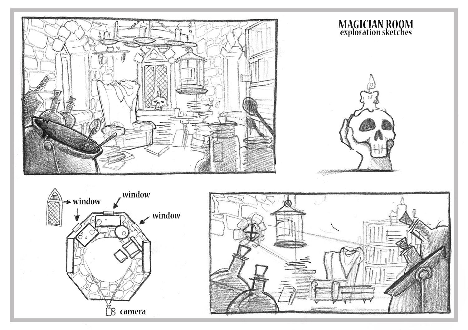 Sketches and concept of the room.