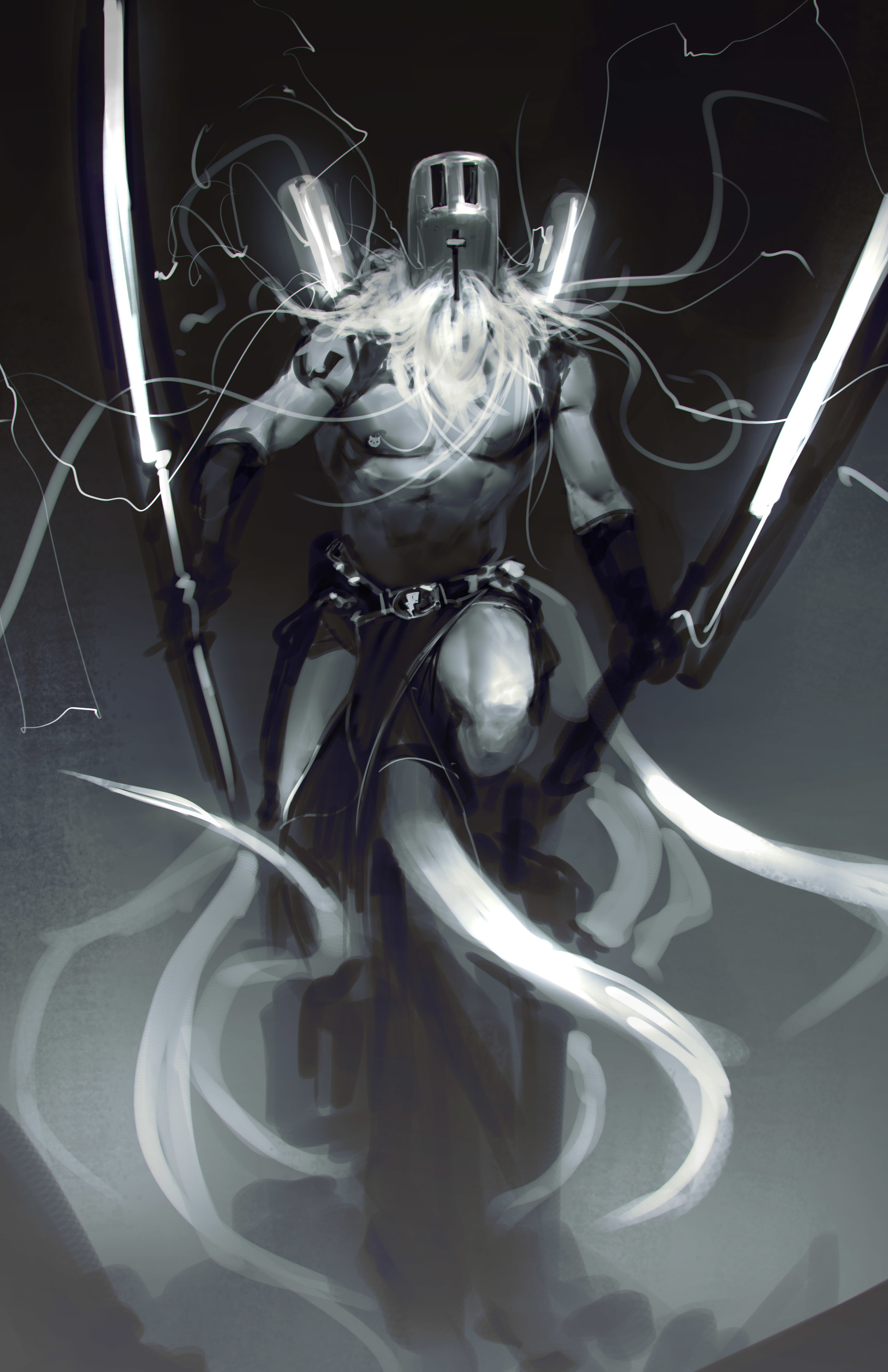 ArtStation Toaster head barbarian with power capsules and tentacles