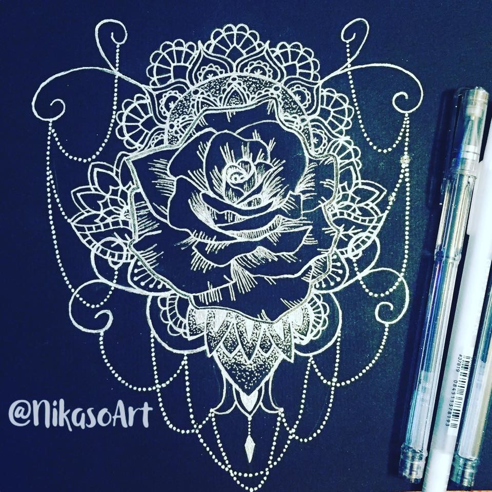 Mandala rose tattoo