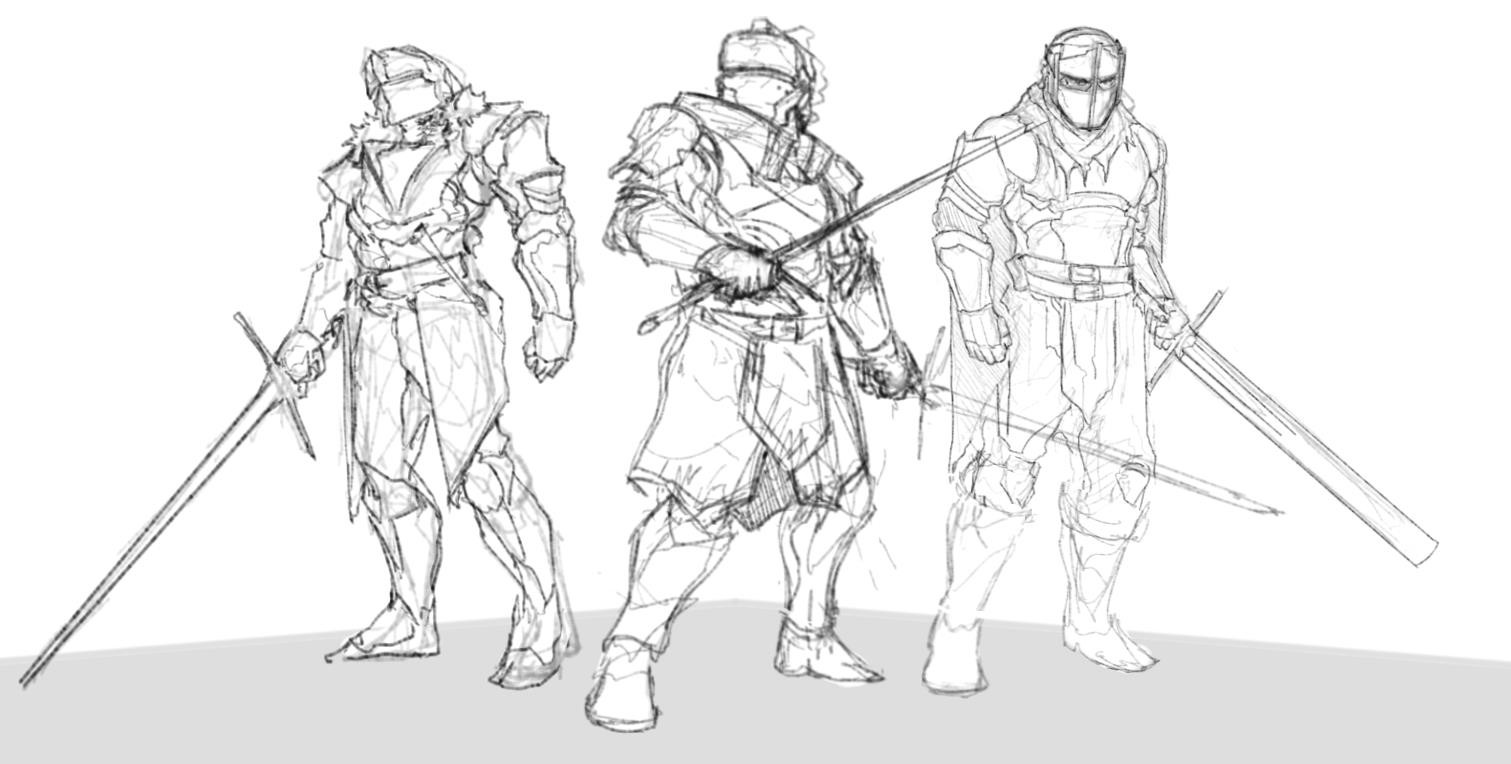 Group pose study » drawings » SketchPort