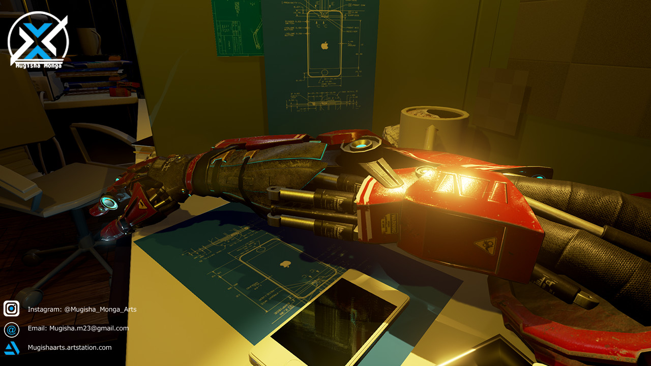Robot Arm in Unreal Scene.