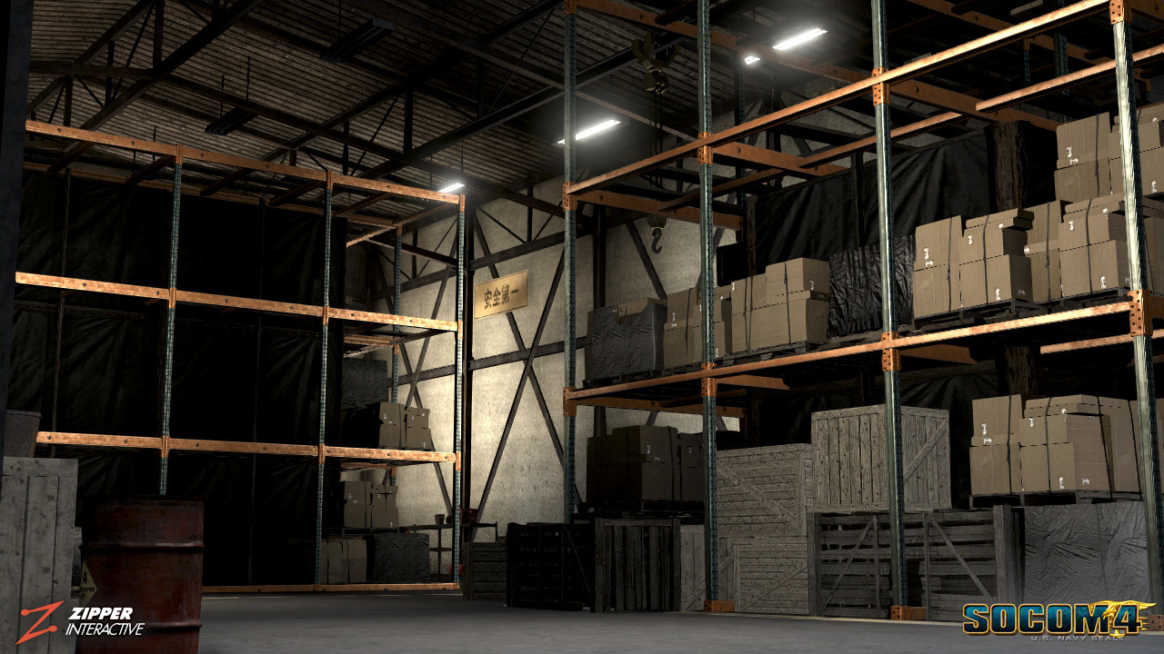 Responsible for architecture, world building, and the modeling/ texturing of multiple warehouses featured in this level, both interior, exterior, and destruction states. I have also made the modular shelving and propping. 