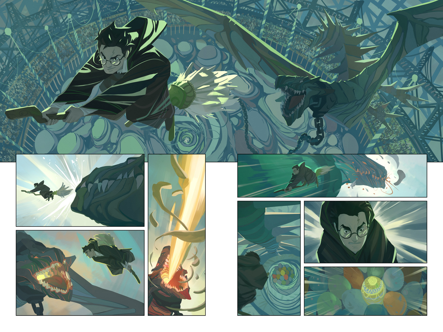 Nesskain HKS Harry Potter comic pages