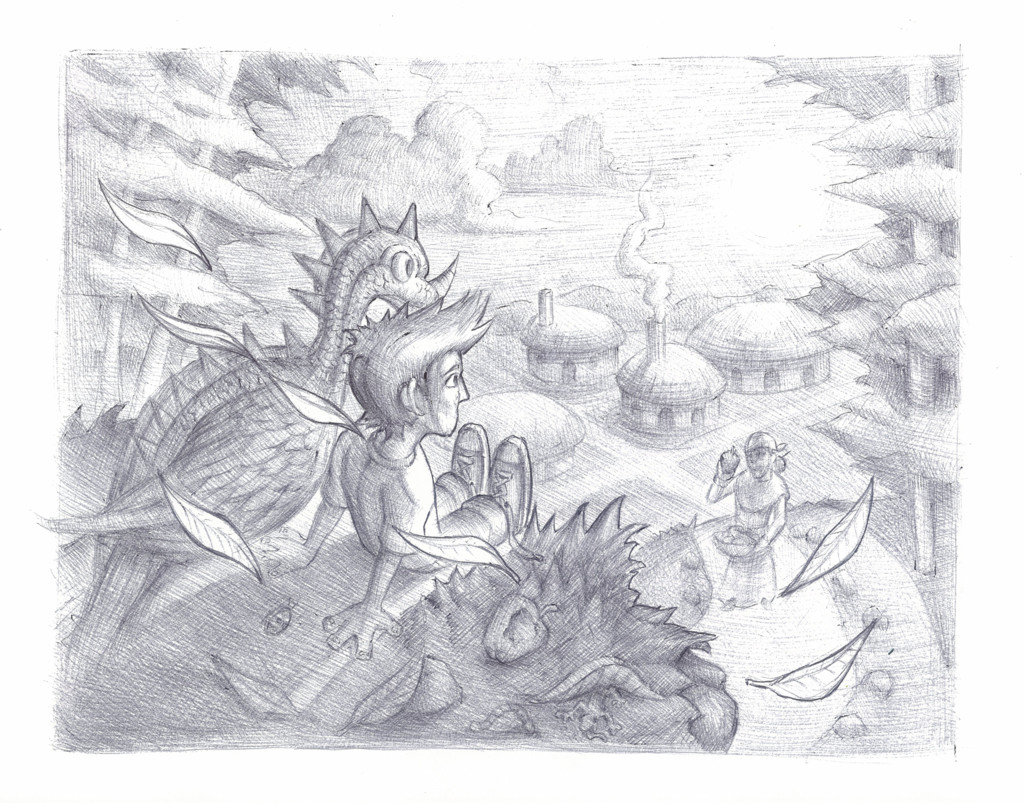 Nick Shepherd Boy And Dragon Painting