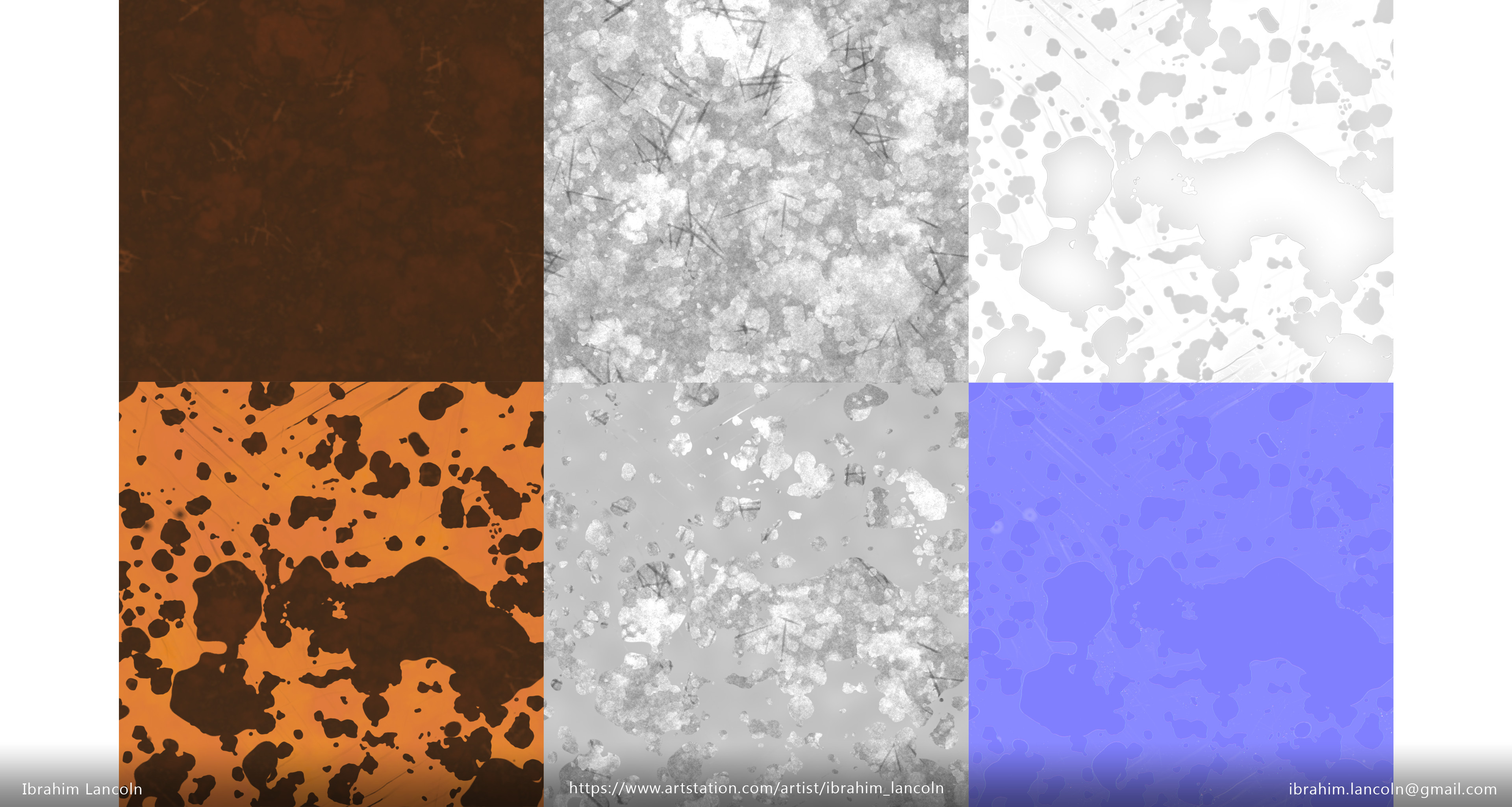 Rust Albedo | Rust Roughness | Metal Paint AO | MP Albedo | MP Roughness | MP Normal