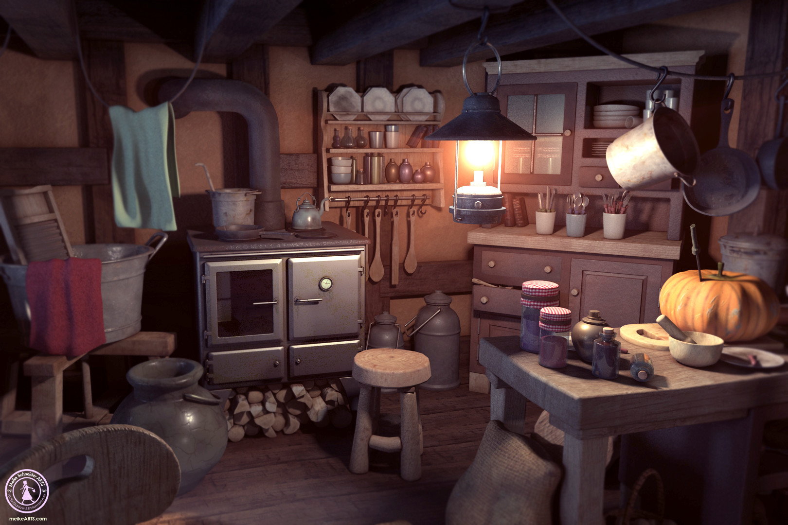 Artstation 3d Witch House Set Student Demo Meike Schneider