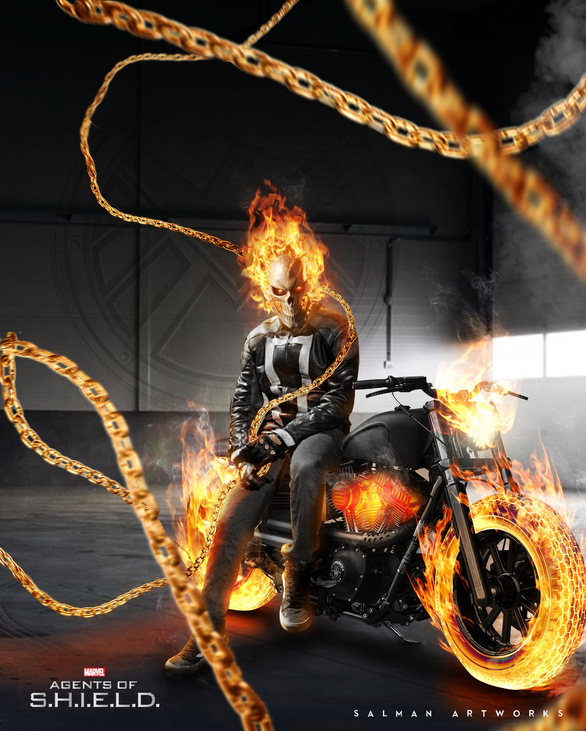 Original Ghost Rider Motorcycles Real Ghost Rider Bike One:12