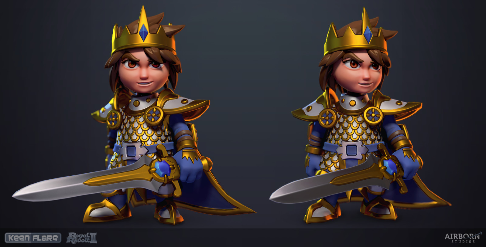 Royal Revolt 2: Hero final model by Tim Moreels 

We had done the original main protagonist of the game years ago and now got tasked with updating and improving the model.