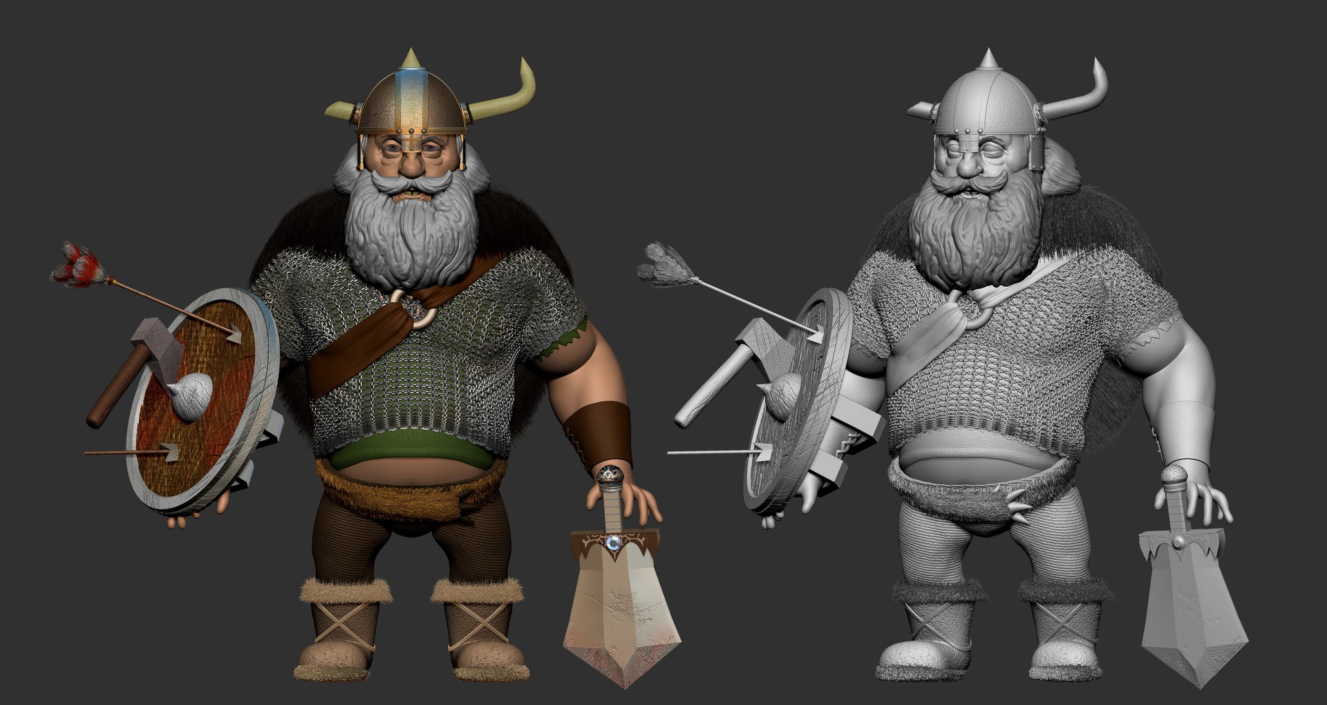 Artstation King Viking Cartoon Zbrush Wip