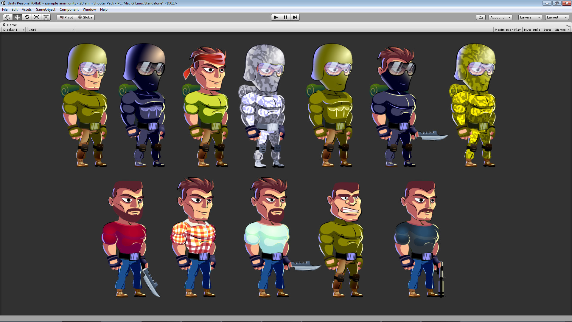 Artstation Asset 2d Run Gun Anim Character Pack Igor Vasilyev