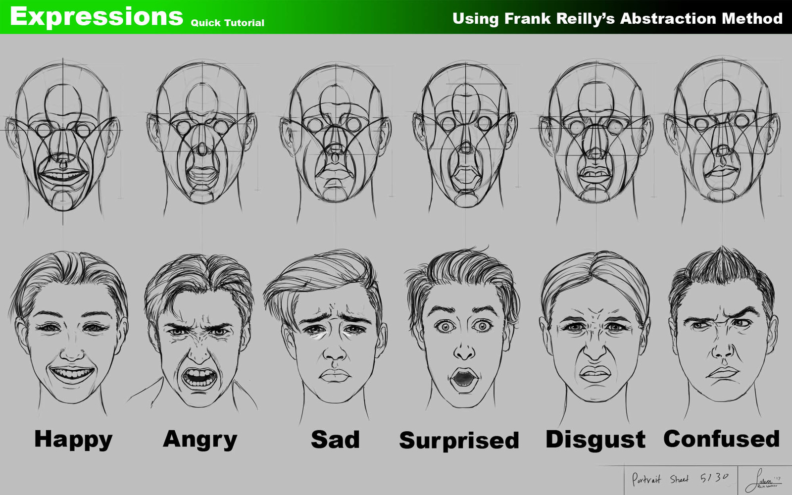 Artstation Using Frank Reilly S Method To Draw Facial