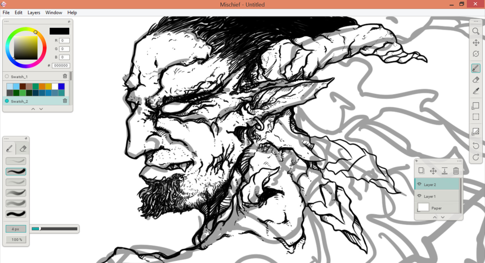 03 - Inking the face in more details