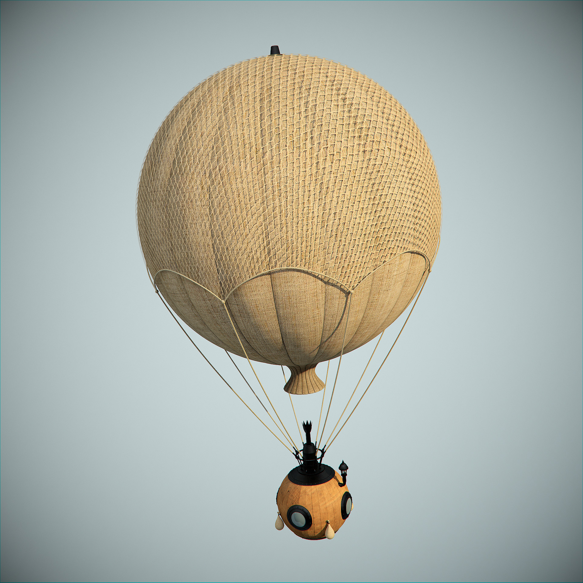 Трос воздушного шара. Воздушный шар монгольфьер стимпанк. Air Balloon 3d модель. Воздушный шар дирижабль. Дирижабль форма шара.