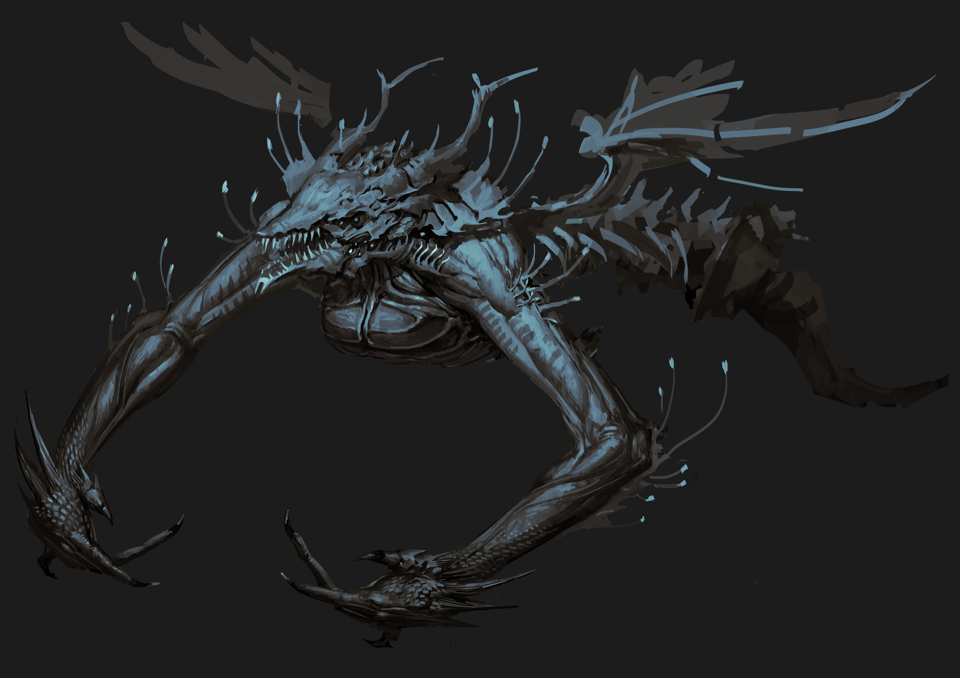 Artstation 骸骨水龙