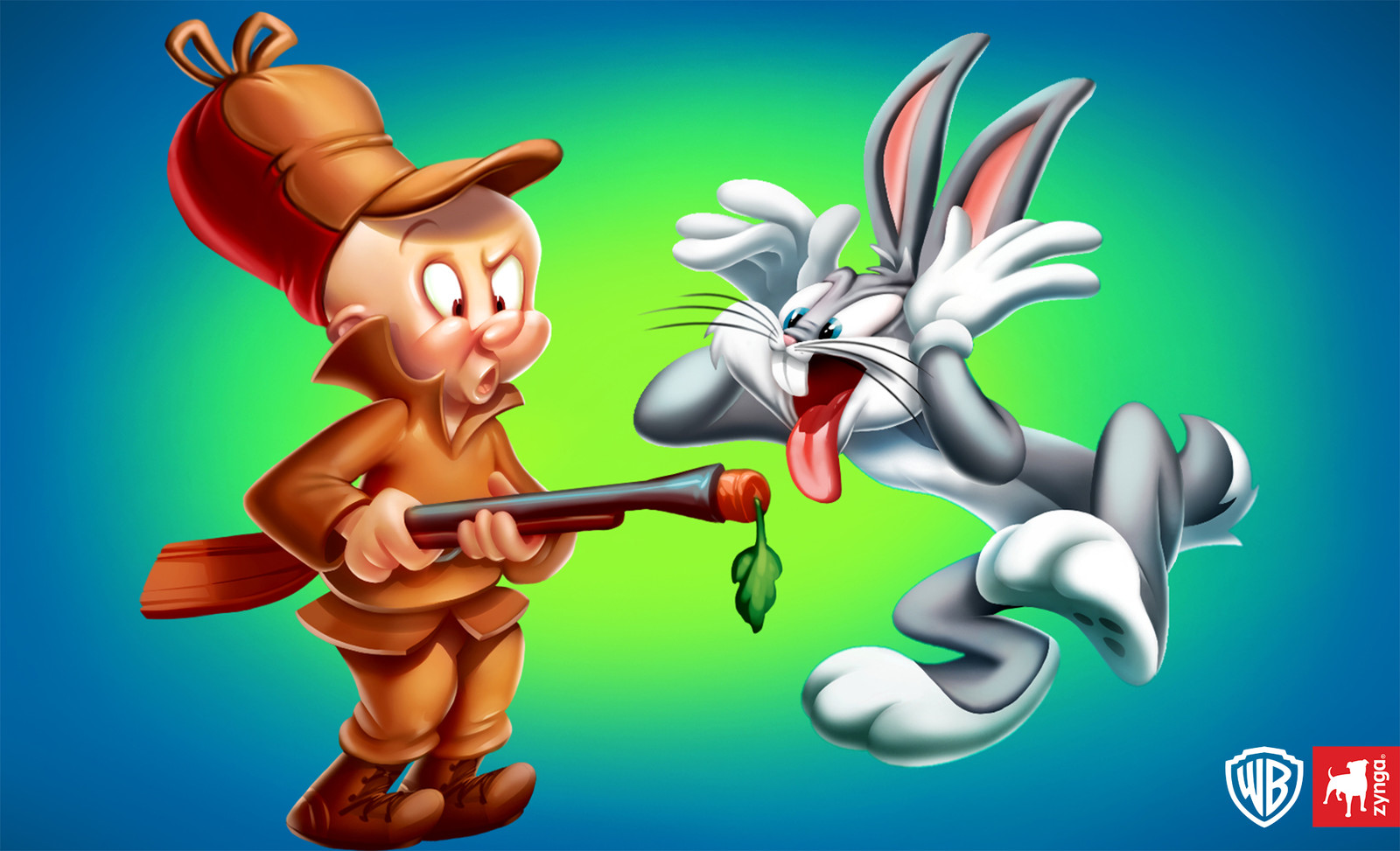 Bugs bunny &amp; Elmer.
©WB &amp; Zynga.