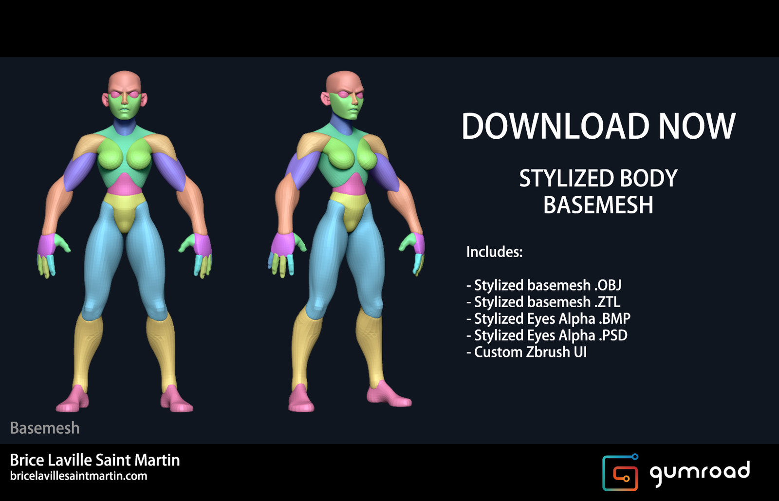 Stylized Body Basemesh for Zbrush