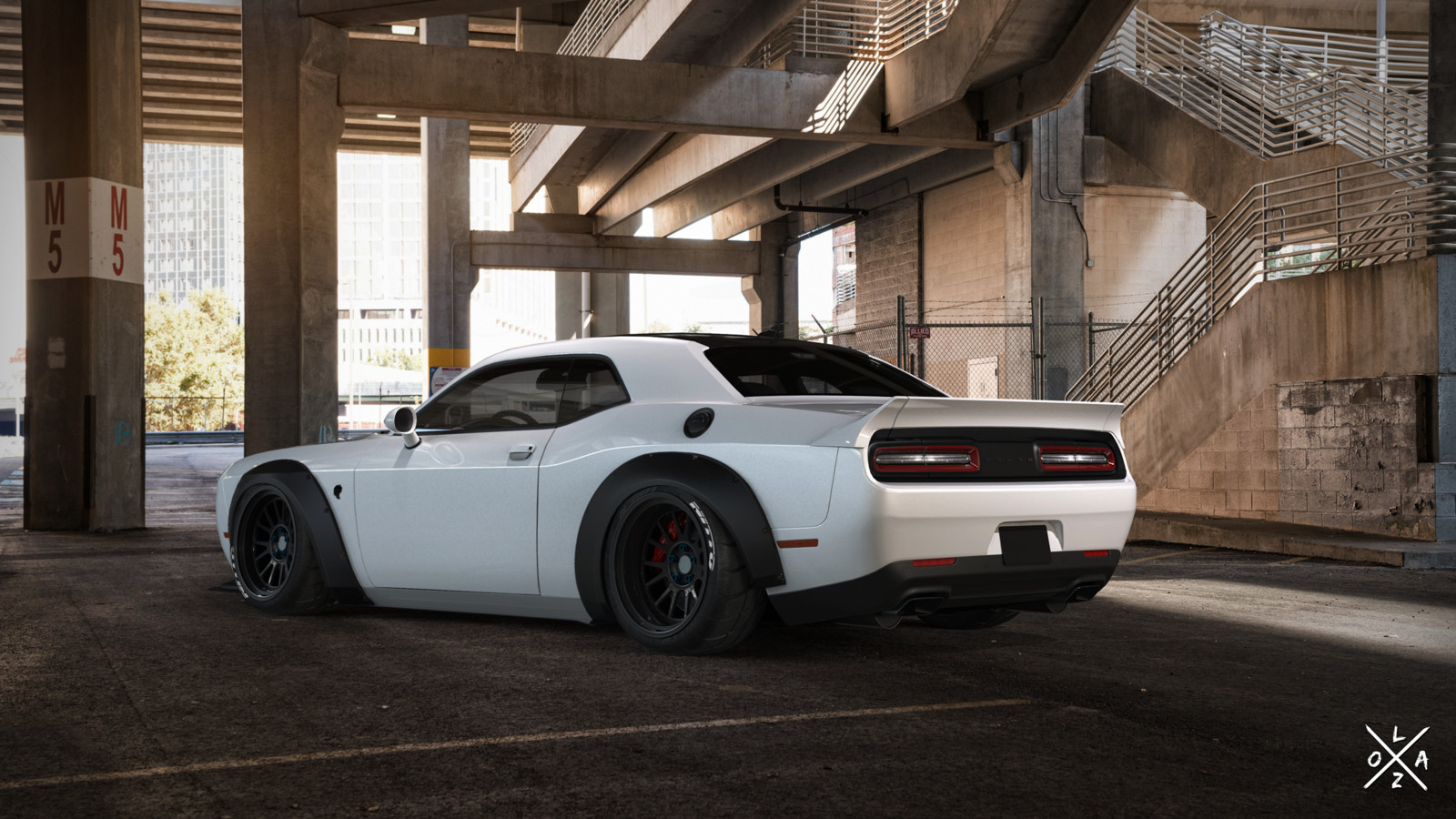 Dodge Challenger White Forgiato