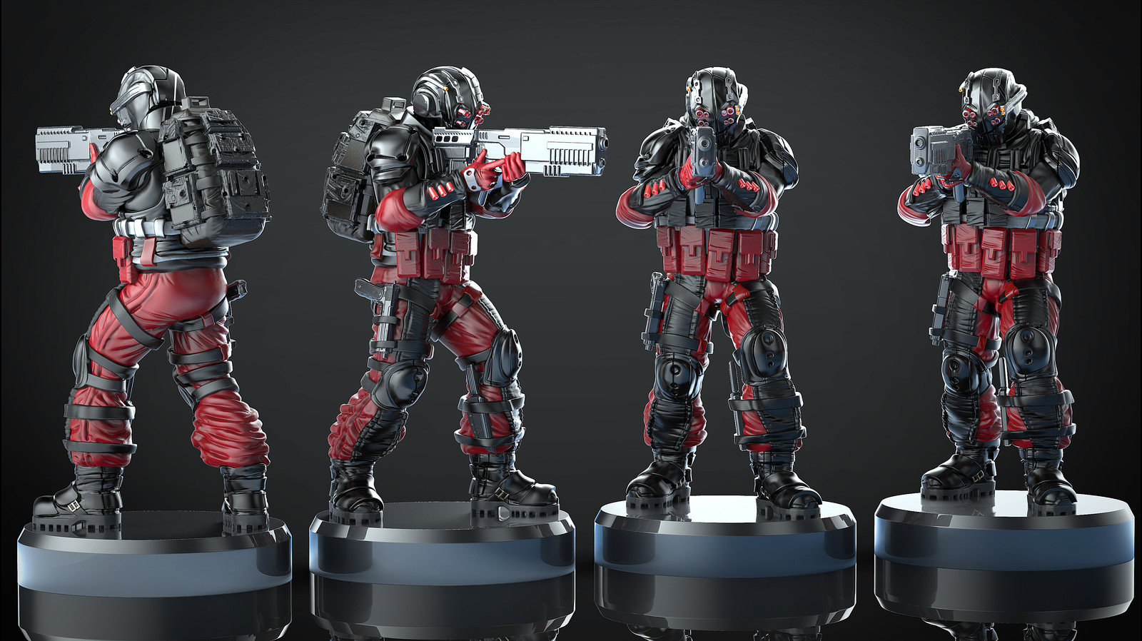 Sci-fi soldier wargame miniature