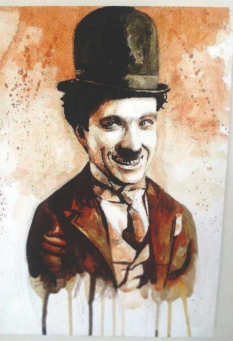 Artstation Portrait Of Charlie Chaplin Portret Charli Chaplina Denis Lyalin