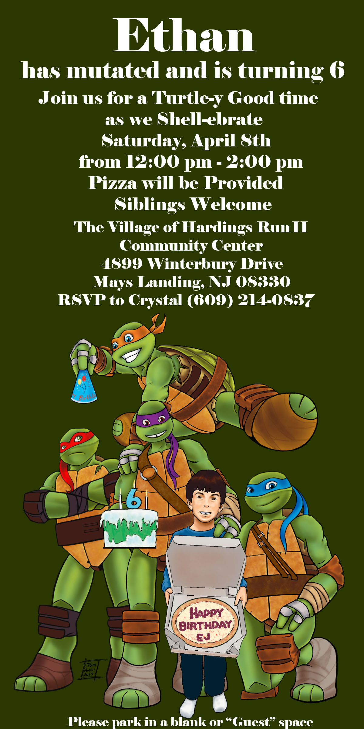 Tom Amici - Ethan's 6th Birthday Invitations, image size:1200x2400